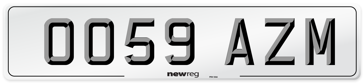 OO59 AZM Number Plate from New Reg